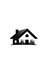 Simple black and white house icon