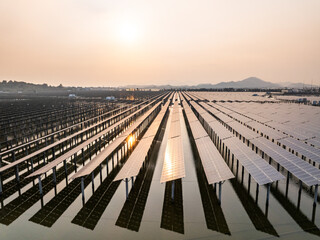 aerial view solar power station