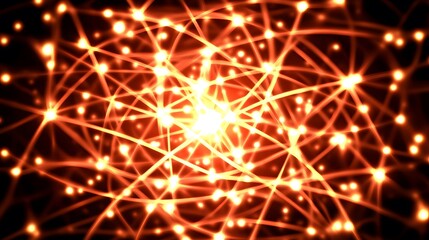 Abstract Neural Network Glowing Lines Connections