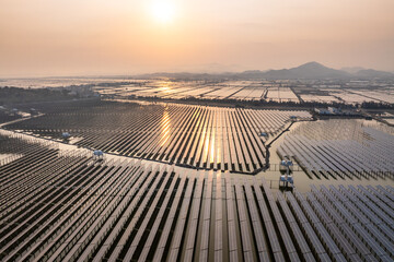 aerial view solar power station