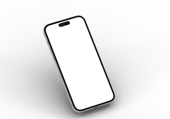 High-quality image of a modern smartphone with a blank screen, perfect for app presentations or website mockups.