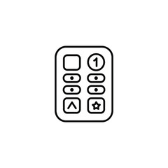 Simple Line Icon of a Remote Control with Buttons