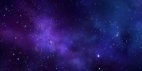 Obraz premium Deep space is filled with a vibrant purple nebula and scattered twinkling stars