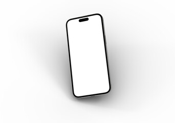 Clean image of a smartphone with a blank screen, ideal for app presentations or website mockups.