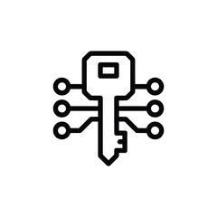 Digital key icon representing cybersecurity and access control