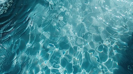 Fototapeta premium A close-up view of shimmering turquoise water with reflections and gentle wave patterns.