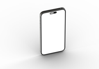 High-quality photo of a modern smartphone with a blank screen, perfect for app presentations or website mockups.