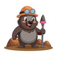 A funny cartoon Mole vector illustration