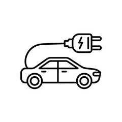 Electric car charging eco friendly vehicle sustainable transportation icon
