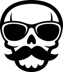 Cool Skeleton Face with Moustache and Shades