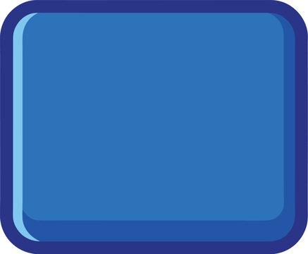 Simple blue rounded rectangle button icon