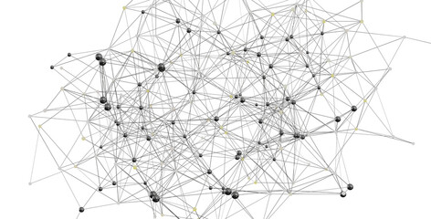 Abstract image depicting a complex network. Ideal for technology, data, and connection themes.