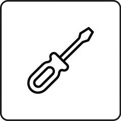 Simple outline icon of a screwdriver tool