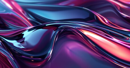 Abstract colorful waves of smooth, reflective material create a dynamic visual effect.