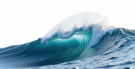 Stunning ocean wave captures beauty of nature with its vibrant turquoise color and frothy crest. wave dynamic movement evokes sense of tranquility