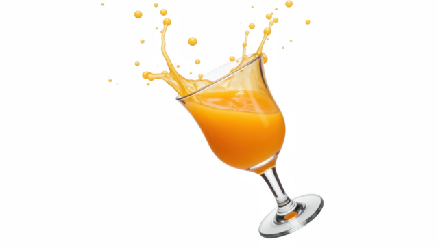 Refreshing orange juice splashes in glass, capturing vibrant moment of enjoyment and thirst quenching delight