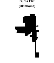 Burns Flat (Oklahoma) blank outline map