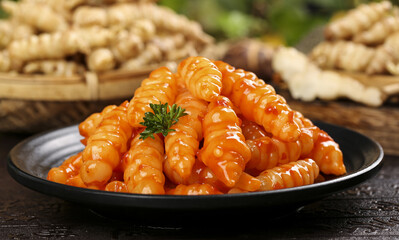 Delicious dugfresh groundringed poontangs crisp and tender served for dinner with vibrant flavors and appetizing presentation
