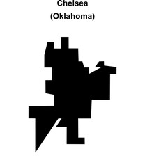 Chelsea (Oklahoma) blank outline map
