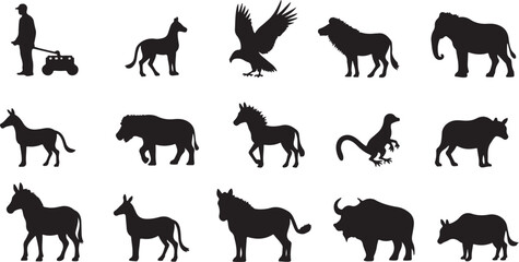 horse silhouettes vector