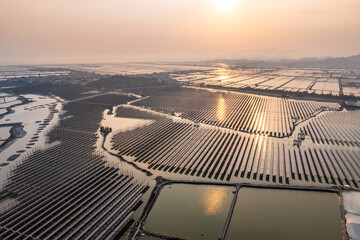 aerial view solar power station