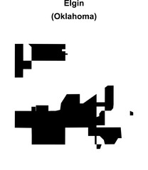 Elgin (Oklahoma) blank outline map