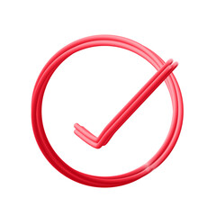 Red Circle Check Mark Symbol