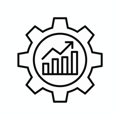 Gear with graph showing growth and progress in business concept