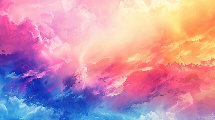 A vibrant and colorful sky filled with swirling clouds in shades of pink, orange, and blue.