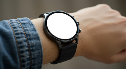 Smartwatch on Wrist with Blank Customizable Screen
