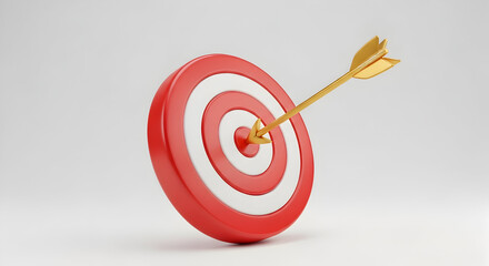 Bullseye Target with Arrow Success Goal Achievement Concept