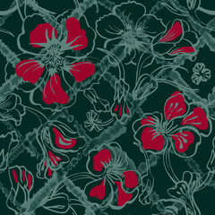 Textile Design Motif Flower