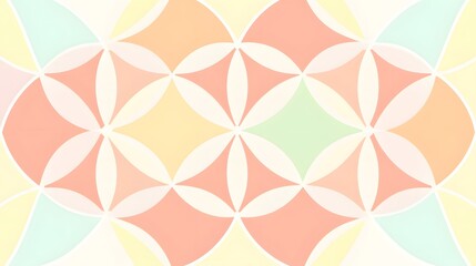 Pastel Geometric Flower Pattern Seamless Design