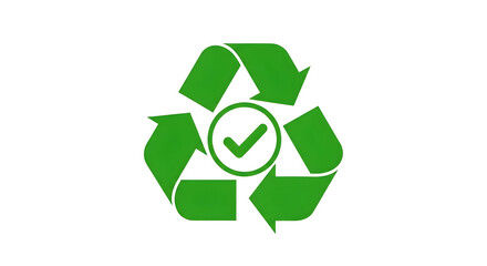 Recycle Symbol with Check Mark for Environmental Sustainability
