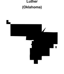 Luther (Oklahoma) blank outline map