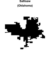 Sallisaw (Oklahoma) blank outline map