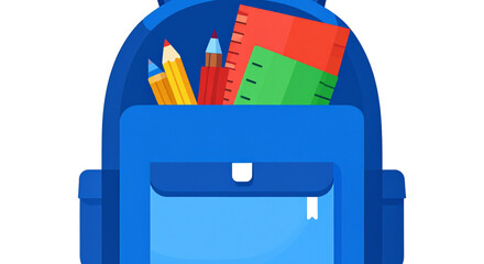 school stationery isolated on white