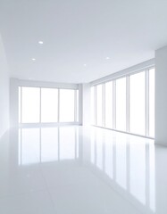 Fototapeta premium Empty, modern, white room