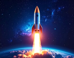 Rocket launching into space (2)