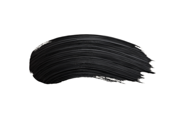 Black ink brush strokes isolated on a transparent background in PNG format.