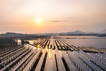 aerial view solar power station