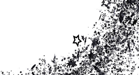 Elegant black star confetti on white. Perfect for party invitations, cards, and more.