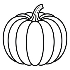 Simple Line Drawing of a Single Pumpkin