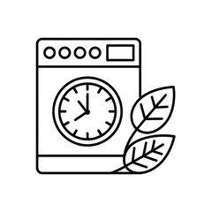 Eco Friendly Laundry Time Management Icon in Outline Style