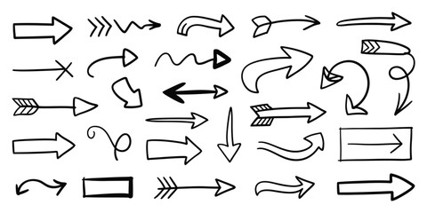 Hand Drawn Arrows Set Illustration Vector Design with Various Styles for Infographics and Web Elements Creative Direction