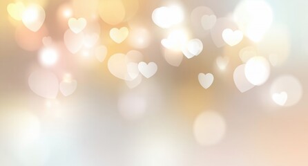 Dreamy Heart - Shaped Bokeh Background with Soft, Warm Colors for Romantic Designs
