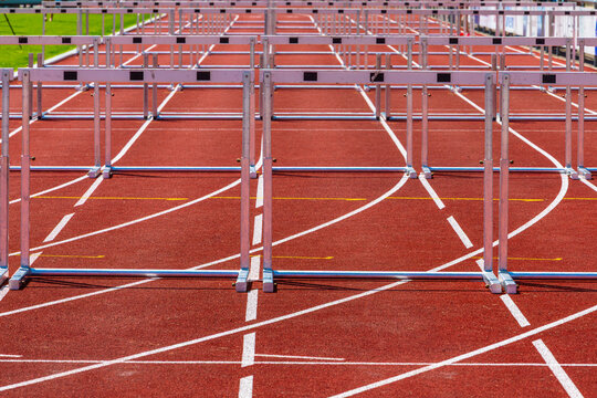 many hurdles on a race track