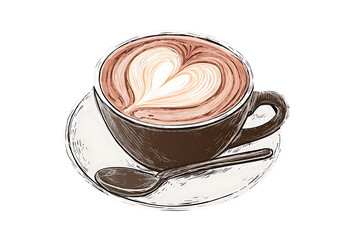 PNG Cappuccino coffee saucer latte.
