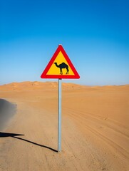 Wildlife Road Sign Camel Crossing