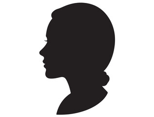 FEMALE MODEL HEAD PROFILE SILHOUETTE